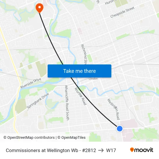 Commissioners at Wellington Wb - #2812 to W17 map