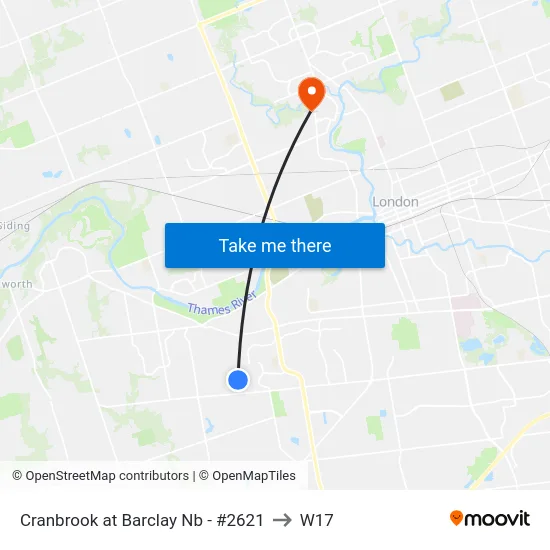 Cranbrook at Barclay Nb - #2621 to W17 map