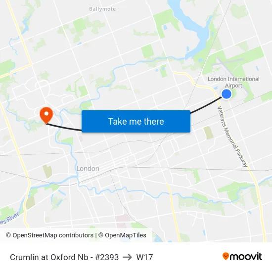 Crumlin at Oxford Nb - #2393 to W17 map