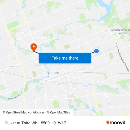 Culver at Third Wb - #500 to W17 map