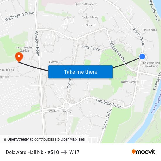 Delaware Hall Nb - #510 to W17 map