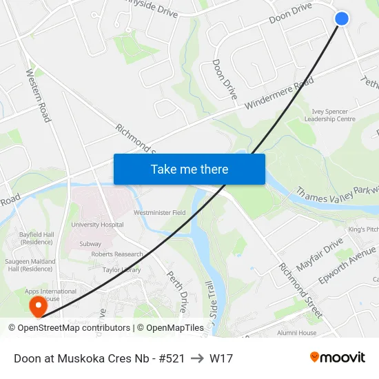 Doon at Muskoka Cres Nb - #521 to W17 map