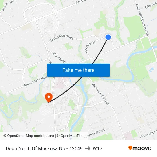 Doon North Of Muskoka Nb - #2549 to W17 map