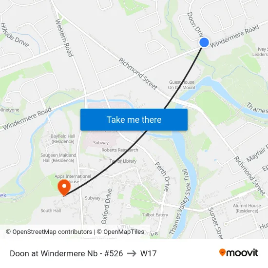 Doon at Windermere Nb - #526 to W17 map