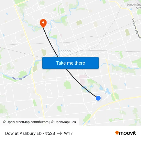 Dow at Ashbury Eb - #528 to W17 map