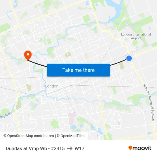 Dundas at Vmp Wb - #2315 to W17 map