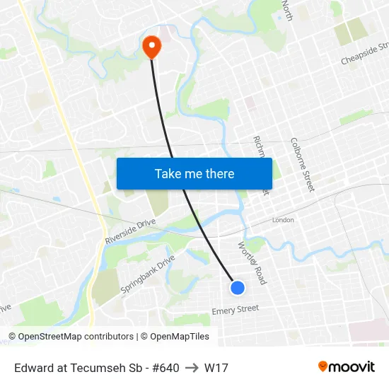 Edward at Tecumseh Sb - #640 to W17 map