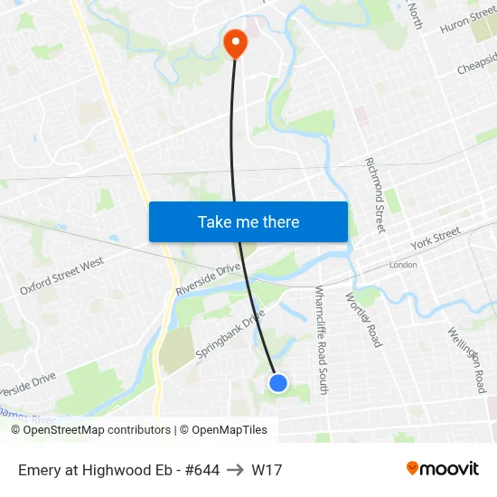 Emery at Highwood Eb - #644 to W17 map
