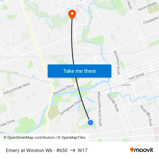 Emery at Winston Wb - #650 to W17 map