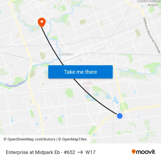 Enterprise at Midpark Eb - #652 to W17 map