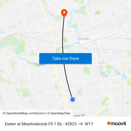 Exeter at Meadowbrook FS 1 Eb - #2825 to W17 map