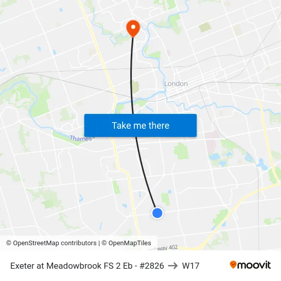 Exeter at Meadowbrook FS 2 Eb - #2826 to W17 map