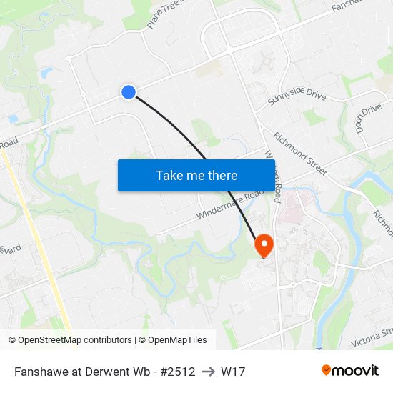 Fanshawe at Derwent Wb - #2512 to W17 map