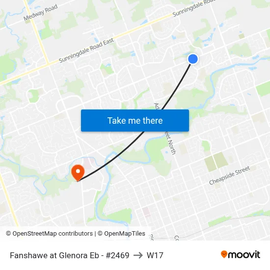 Fanshawe at Glenora Eb - #2469 to W17 map