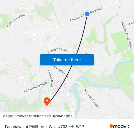 Fanshawe at Phillbrook Wb - #708 to W17 map