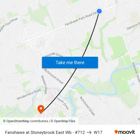 Fanshawe at Stoneybrook East Wb - #712 to W17 map