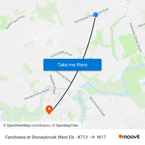 Fanshawe at Stoneybrook West Eb - #713 to W17 map