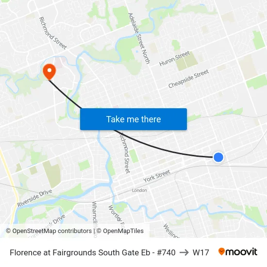 Florence at Fairgrounds South Gate Eb - #740 to W17 map