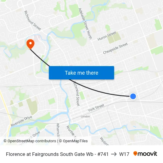 Florence at Fairgrounds South Gate Wb - #741 to W17 map