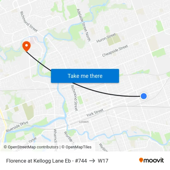 Florence at Kellogg Lane Eb - #744 to W17 map