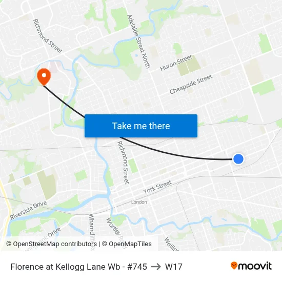 Florence at Kellogg Lane Wb - #745 to W17 map