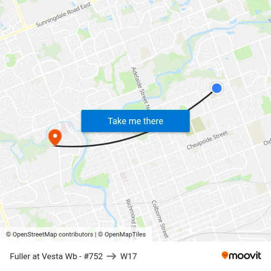 Fuller at Vesta Wb - #752 to W17 map