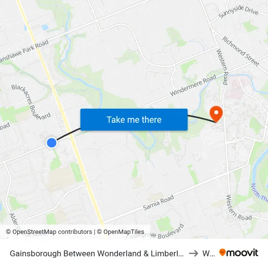 Gainsborough Between Wonderland & Limberlost Wb - #2343 to W17 map