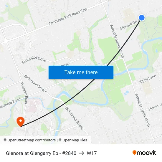 Glenora at Glengarry Eb - #2840 to W17 map