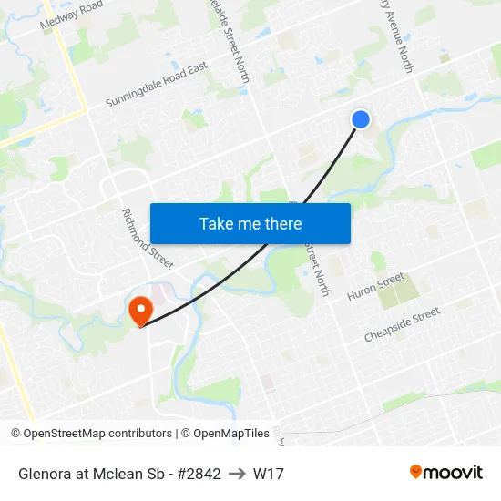 Glenora at Mclean Sb - #2842 to W17 map