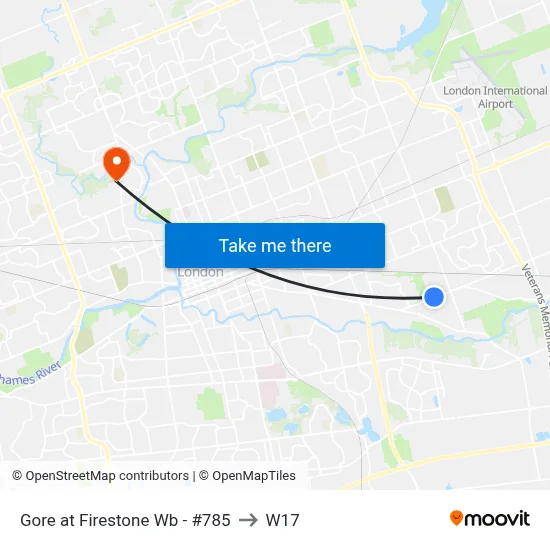 Gore at Firestone Wb - #785 to W17 map