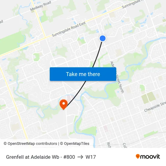 Grenfell at Adelaide Wb - #800 to W17 map