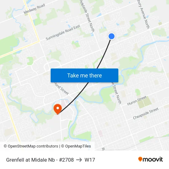 Grenfell at Midale Nb - #2708 to W17 map