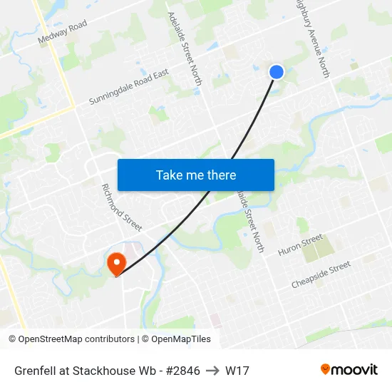 Grenfell at Stackhouse Wb - #2846 to W17 map