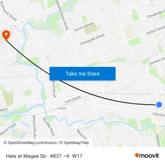 Hale at Magee Sb - #837 to W17 map