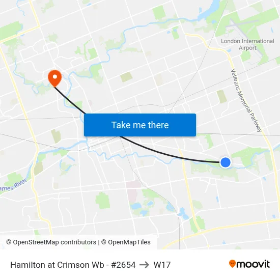 Hamilton at Crimson Wb - #2654 to W17 map