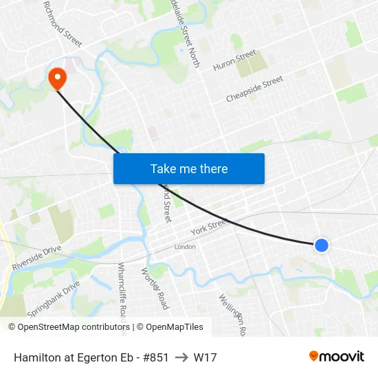 Hamilton at Egerton Eb - #851 to W17 map