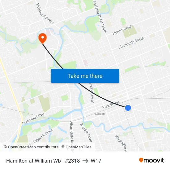 Hamilton at William Wb - #2318 to W17 map