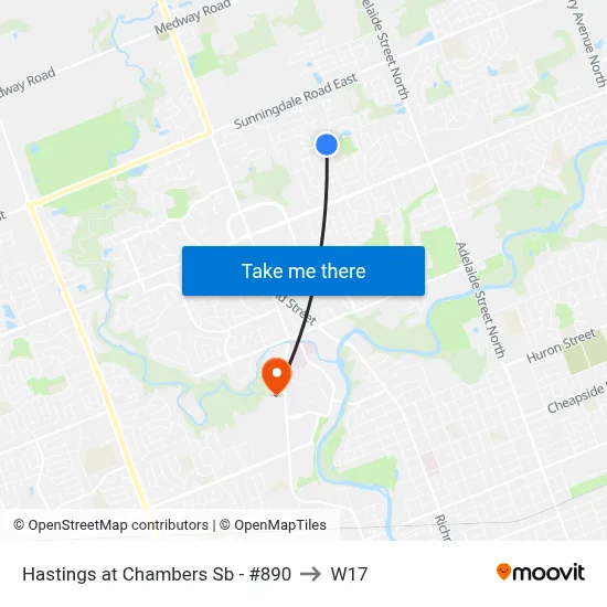 Hastings at Chambers Sb - #890 to W17 map