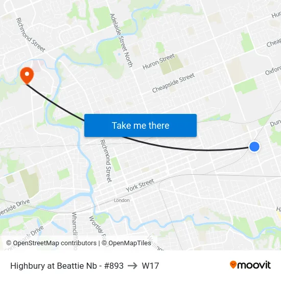 Highbury at Beattie Nb - #893 to W17 map