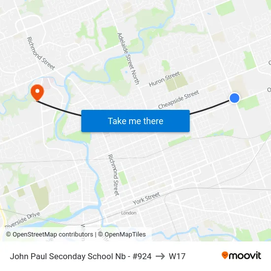 John Paul Seconday School Nb - #924 to W17 map