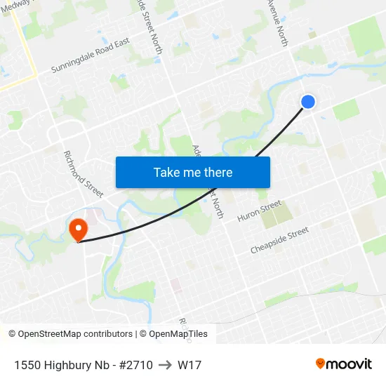 1550 Highbury Nb - #2710 to W17 map