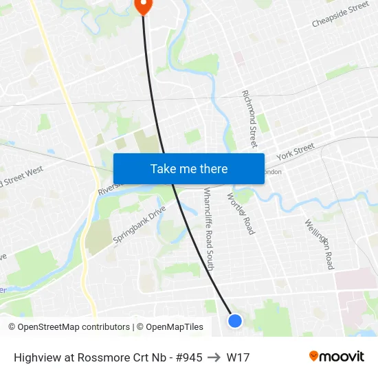 Highview at Rossmore Crt Nb - #945 to W17 map