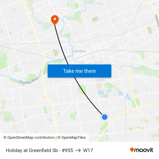 Holiday at Greenfield Sb - #955 to W17 map