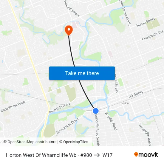 Horton West Of Wharncliffe Wb - #980 to W17 map