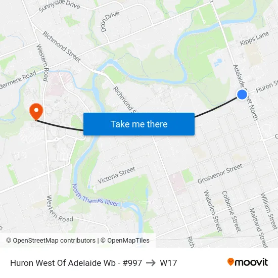 Huron West Of Adelaide Wb - #997 to W17 map