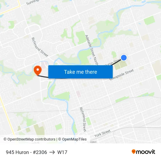 945 Huron - #2306 to W17 map