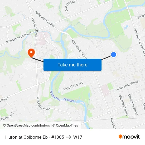 Huron at Colborne Eb - #1005 to W17 map