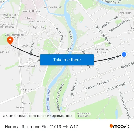 Huron at Richmond Eb - #1013 to W17 map