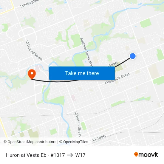 Huron at Vesta Eb - #1017 to W17 map