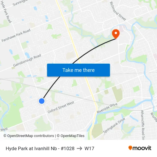 Hyde Park at Ivanhill Nb - #1028 to W17 map